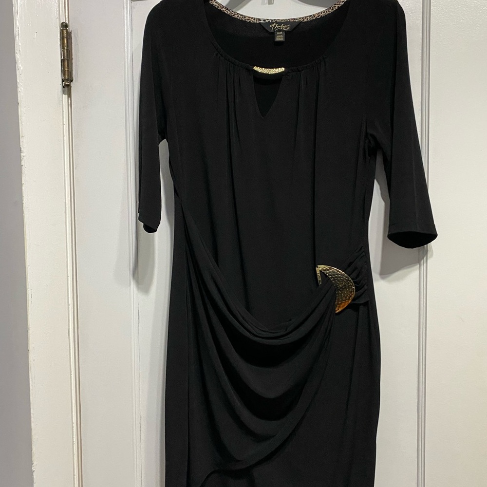 Thalia Sodi Black Long Sleeve Dress with Gold Accents